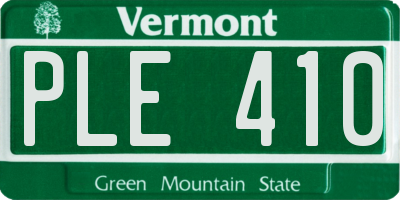 VT license plate PLE410
