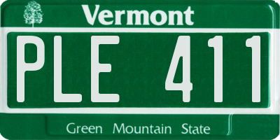 VT license plate PLE411