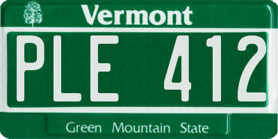 VT license plate PLE412