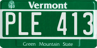 VT license plate PLE413