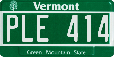 VT license plate PLE414