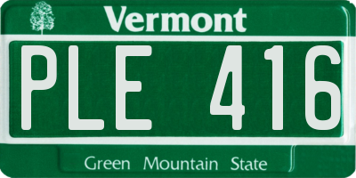 VT license plate PLE416