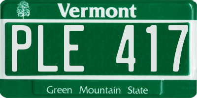 VT license plate PLE417
