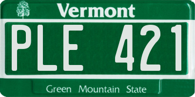 VT license plate PLE421
