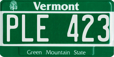 VT license plate PLE423