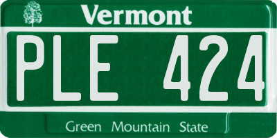 VT license plate PLE424