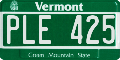VT license plate PLE425