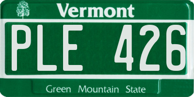 VT license plate PLE426
