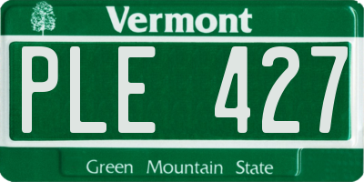 VT license plate PLE427
