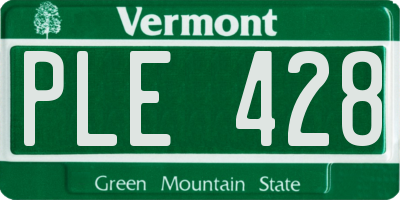 VT license plate PLE428