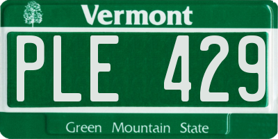 VT license plate PLE429