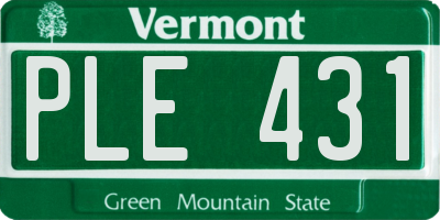 VT license plate PLE431