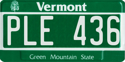 VT license plate PLE436