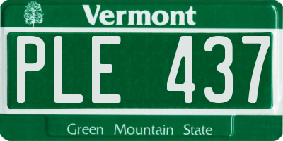 VT license plate PLE437
