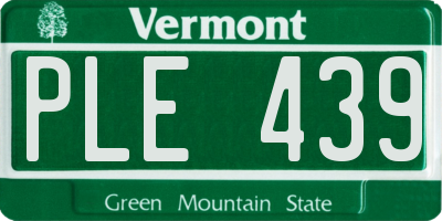 VT license plate PLE439