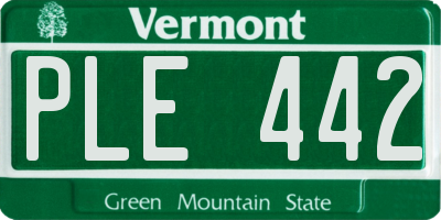 VT license plate PLE442
