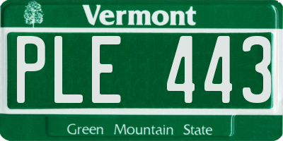 VT license plate PLE443