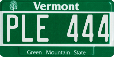 VT license plate PLE444