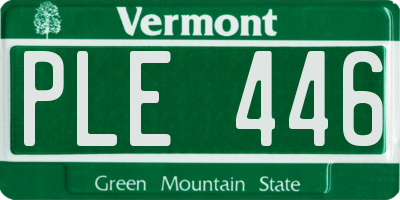 VT license plate PLE446