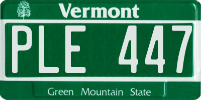 VT license plate PLE447