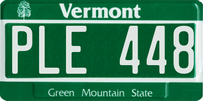 VT license plate PLE448