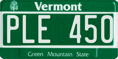 VT license plate PLE450