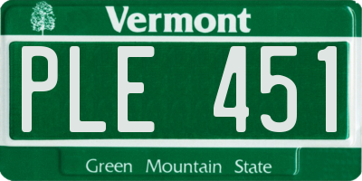 VT license plate PLE451
