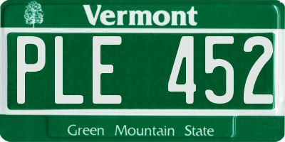 VT license plate PLE452