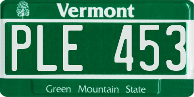 VT license plate PLE453