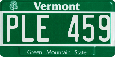 VT license plate PLE459