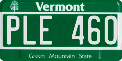 VT license plate PLE460