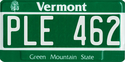 VT license plate PLE462