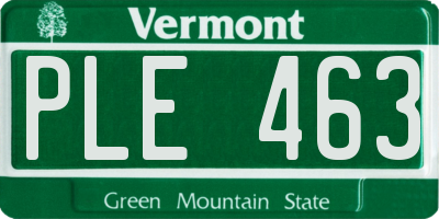 VT license plate PLE463