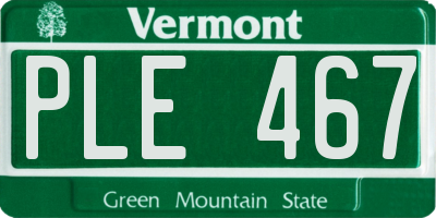 VT license plate PLE467