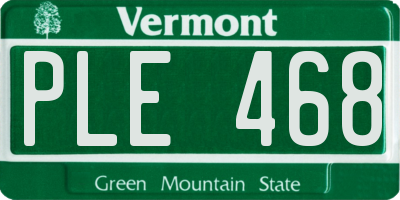 VT license plate PLE468