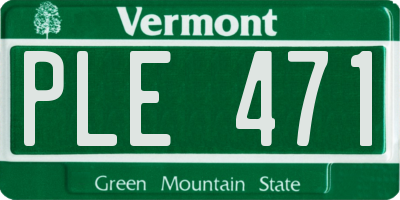 VT license plate PLE471