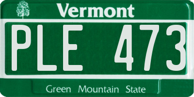 VT license plate PLE473