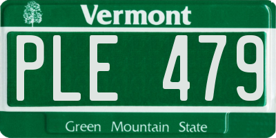 VT license plate PLE479