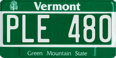VT license plate PLE480