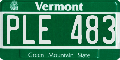 VT license plate PLE483