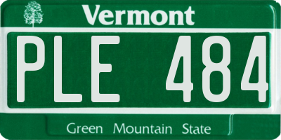 VT license plate PLE484