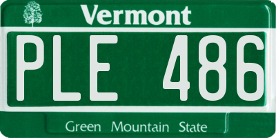 VT license plate PLE486