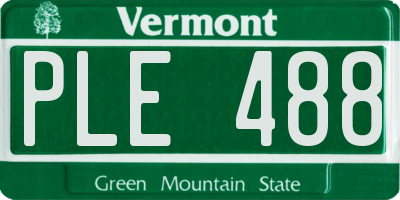 VT license plate PLE488