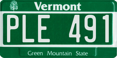 VT license plate PLE491