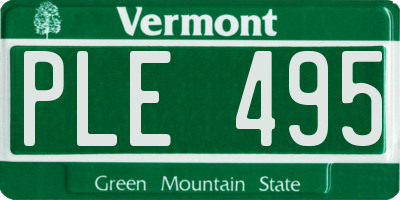 VT license plate PLE495