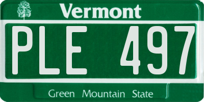 VT license plate PLE497