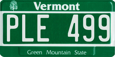 VT license plate PLE499