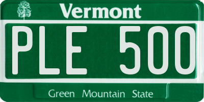 VT license plate PLE500