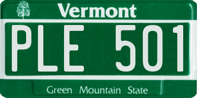 VT license plate PLE501