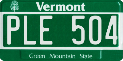 VT license plate PLE504